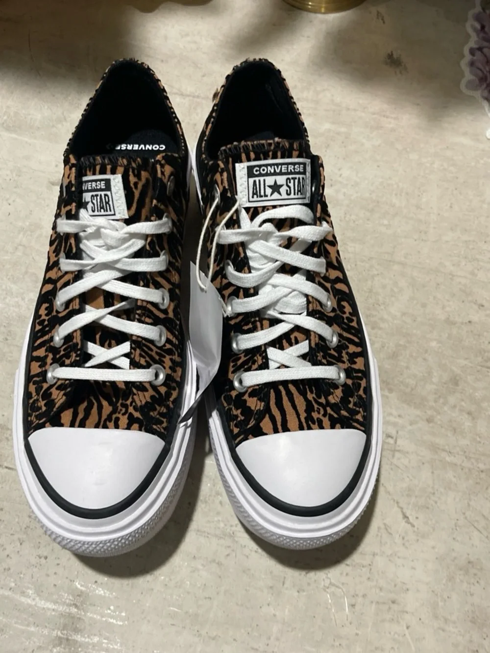 Converse Leopard-Print Platform Sneakers in Brown and Black - Picture 2 of 4